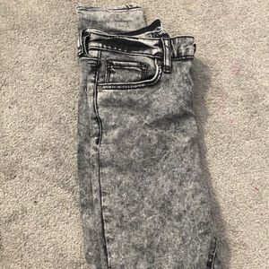 Black and gray skinny jeans